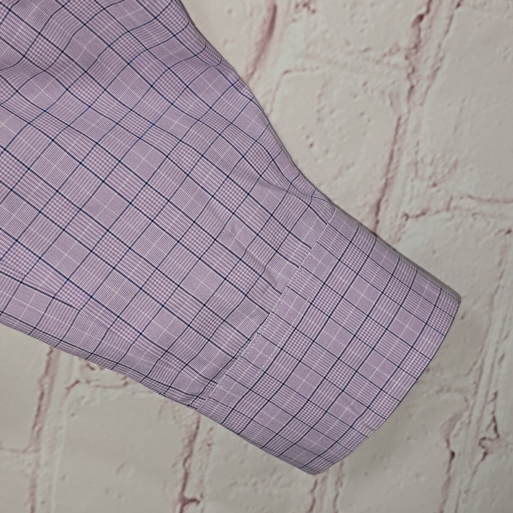 Lauren Ralph Lauren Long Sleeve Button Up Purple Gingham Check Shirt Men 16 34/5 - Picture 4 of 10